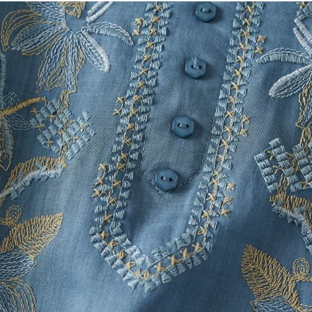 Top di Cotone Ricamato Quinn