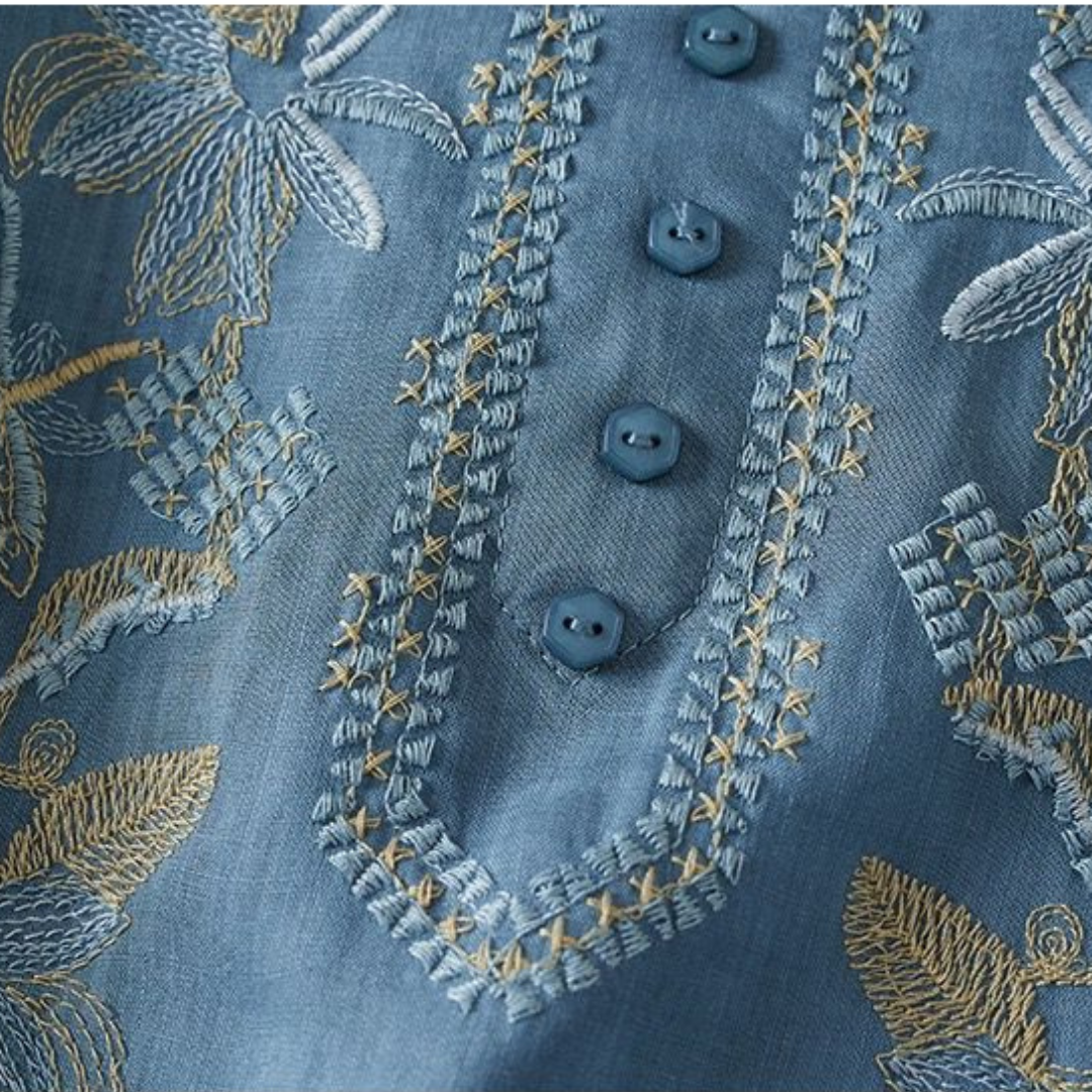 Top di Cotone Ricamato Quinn