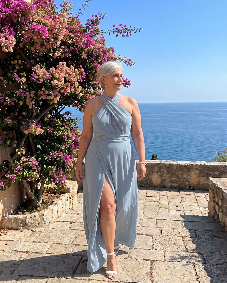 Abito Midi con Scollo all'Americana Vaelora