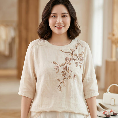 Top di Cotone Ricamato Zoey