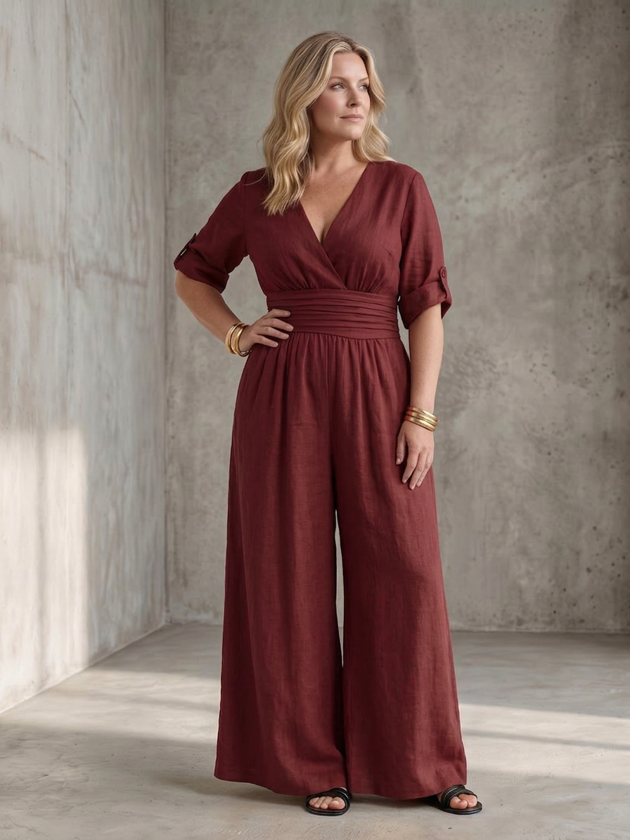 Wanda | Tuta a Gamba Ampia con Incrocio sul Petto