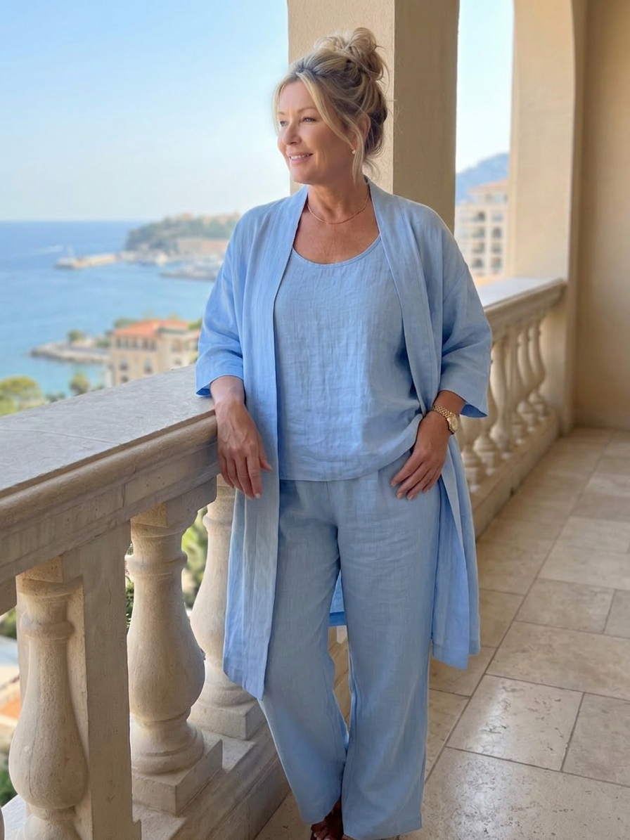 Yael | Completo Tre Pezzi Rilassato con Top e Pantalone