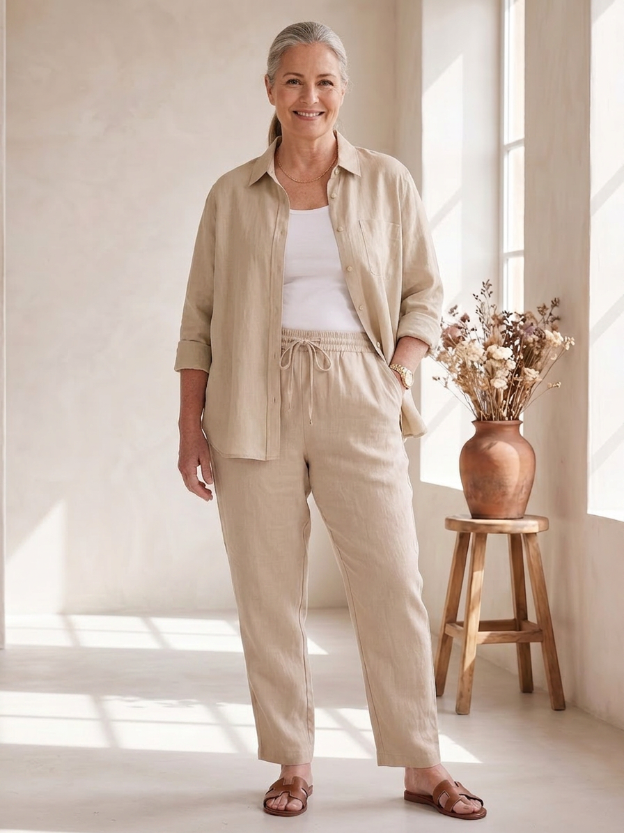 Noor | Completo Camicia a Manica Lunga e Pantalone Affusolato