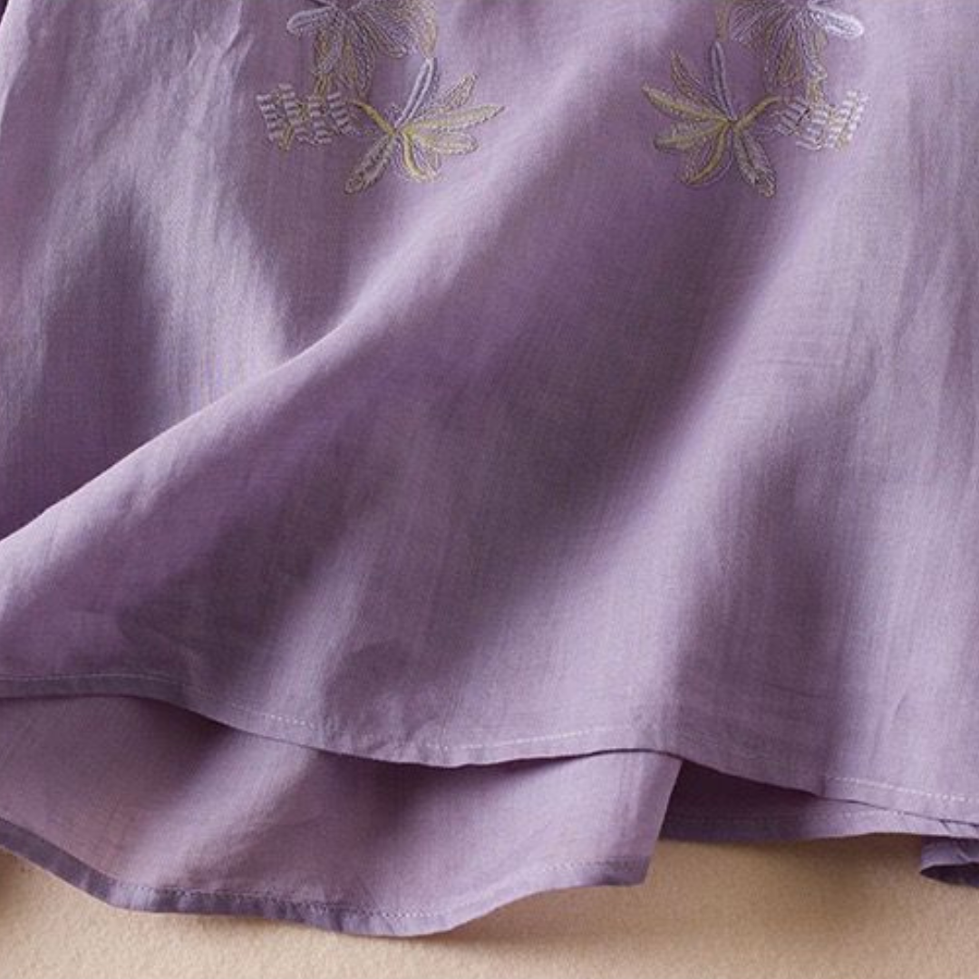 Top di Cotone Ricamato Quinn