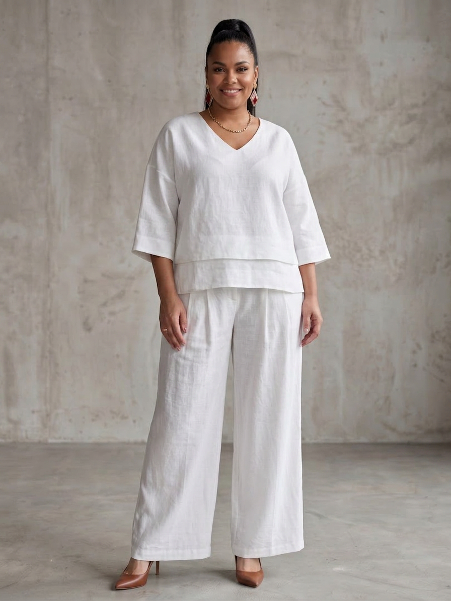 River | Completo Top a Strati e Pantalone Largo