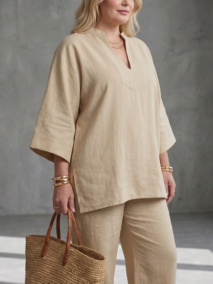Georgiana | Completo Tunica con Scollo a V e Pantalone Arricciato