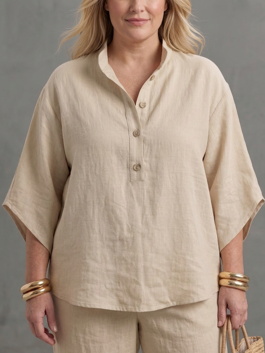 Amity | Completo Tunica Abbottonata con Pantalone Ampio
