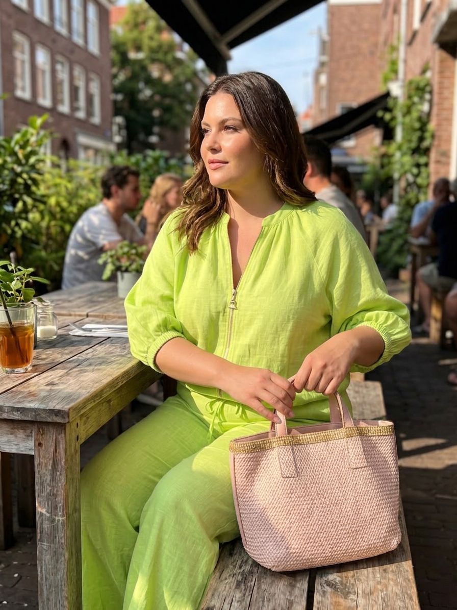Natalia | Completo Top a Palloncino con Zip e Pantalone Ampio