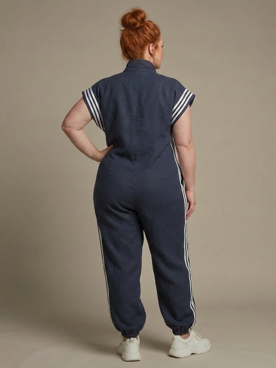 Lark | Tuta con Zip e Pannelli a Righe
