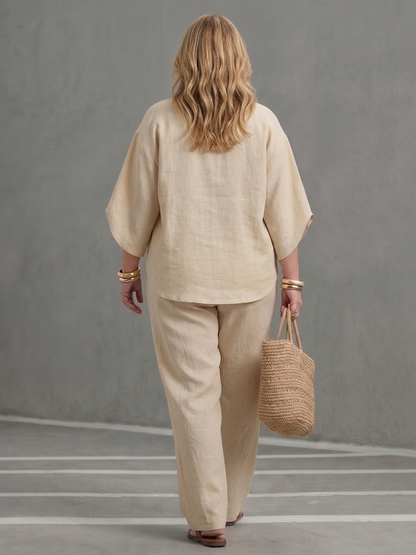 Amity | Completo Tunica Abbottonata con Pantalone Ampio