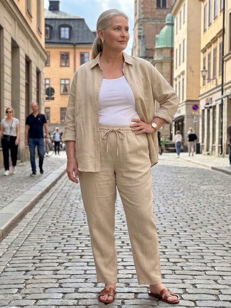 Noor | Completo Camicia a Manica Lunga e Pantalone Affusolato