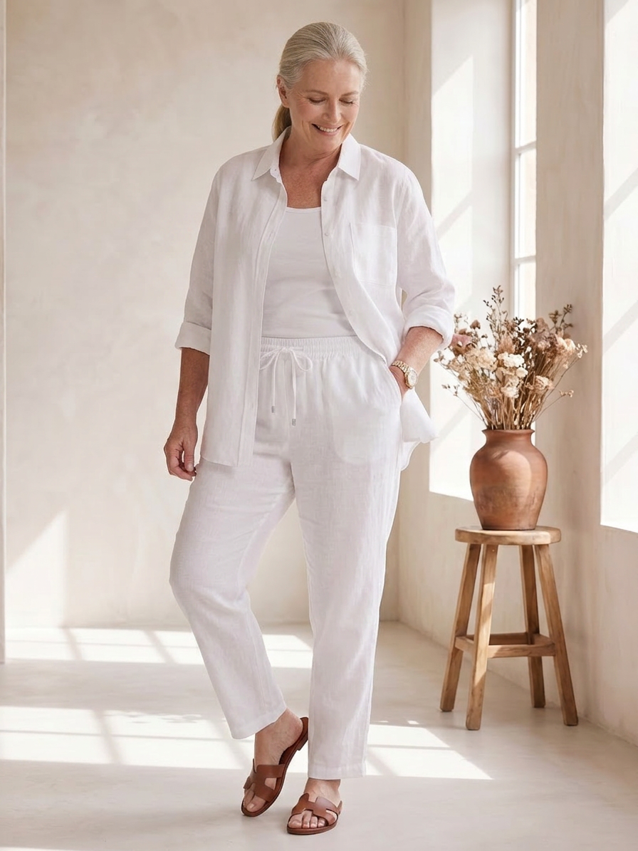 Noor | Completo Camicia a Manica Lunga e Pantalone Affusolato