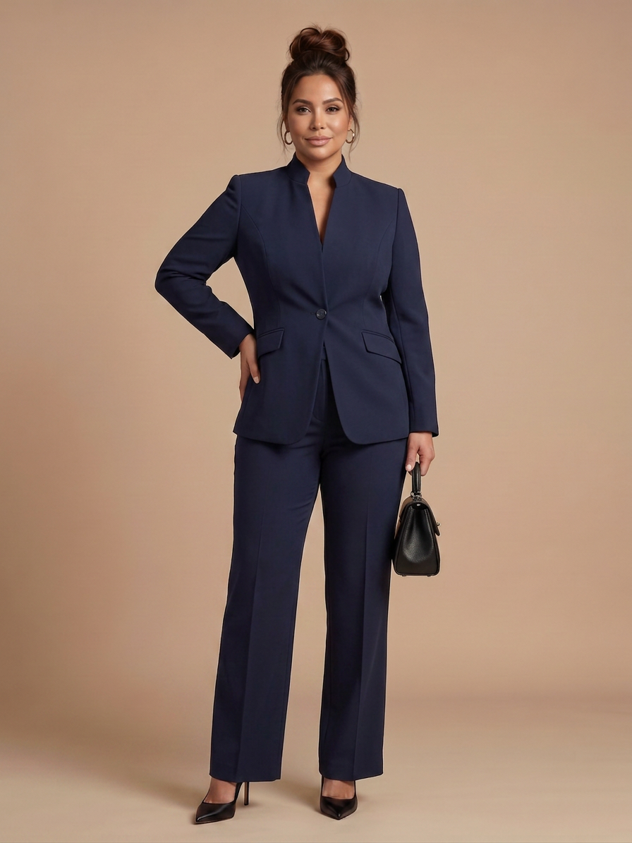 Delta | Tailleur Strutturato con Collo alla Coreana