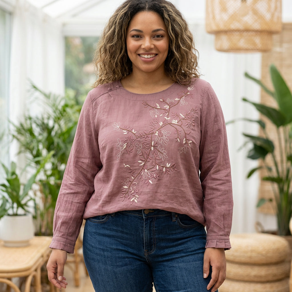 Top di Cotone Ricamato Zoey