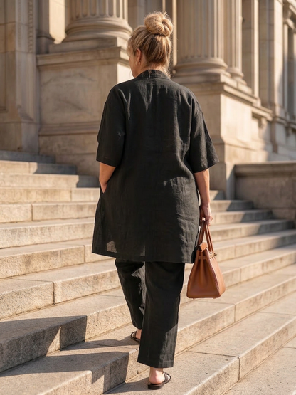 Yael | Completo Tre Pezzi Rilassato con Top e Pantalone