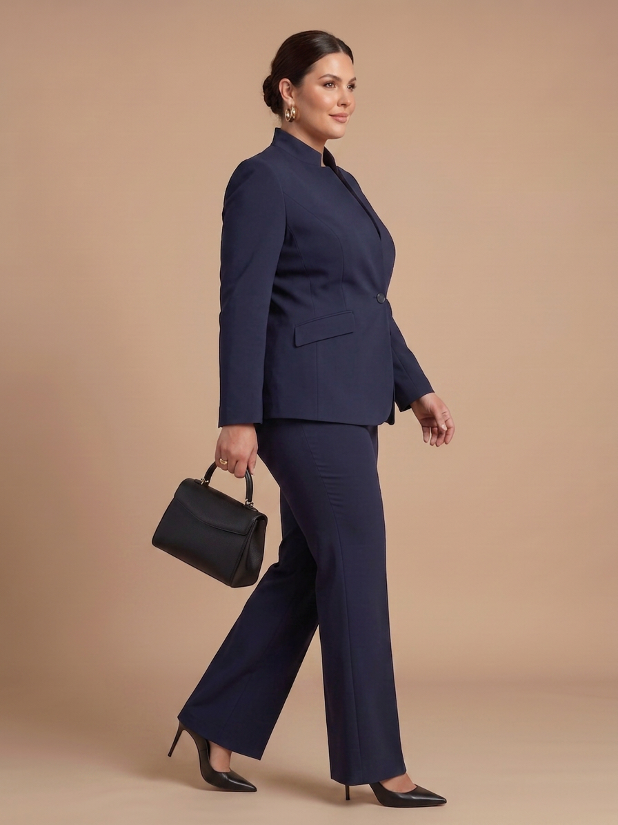 Delta | Tailleur Strutturato con Collo alla Coreana
