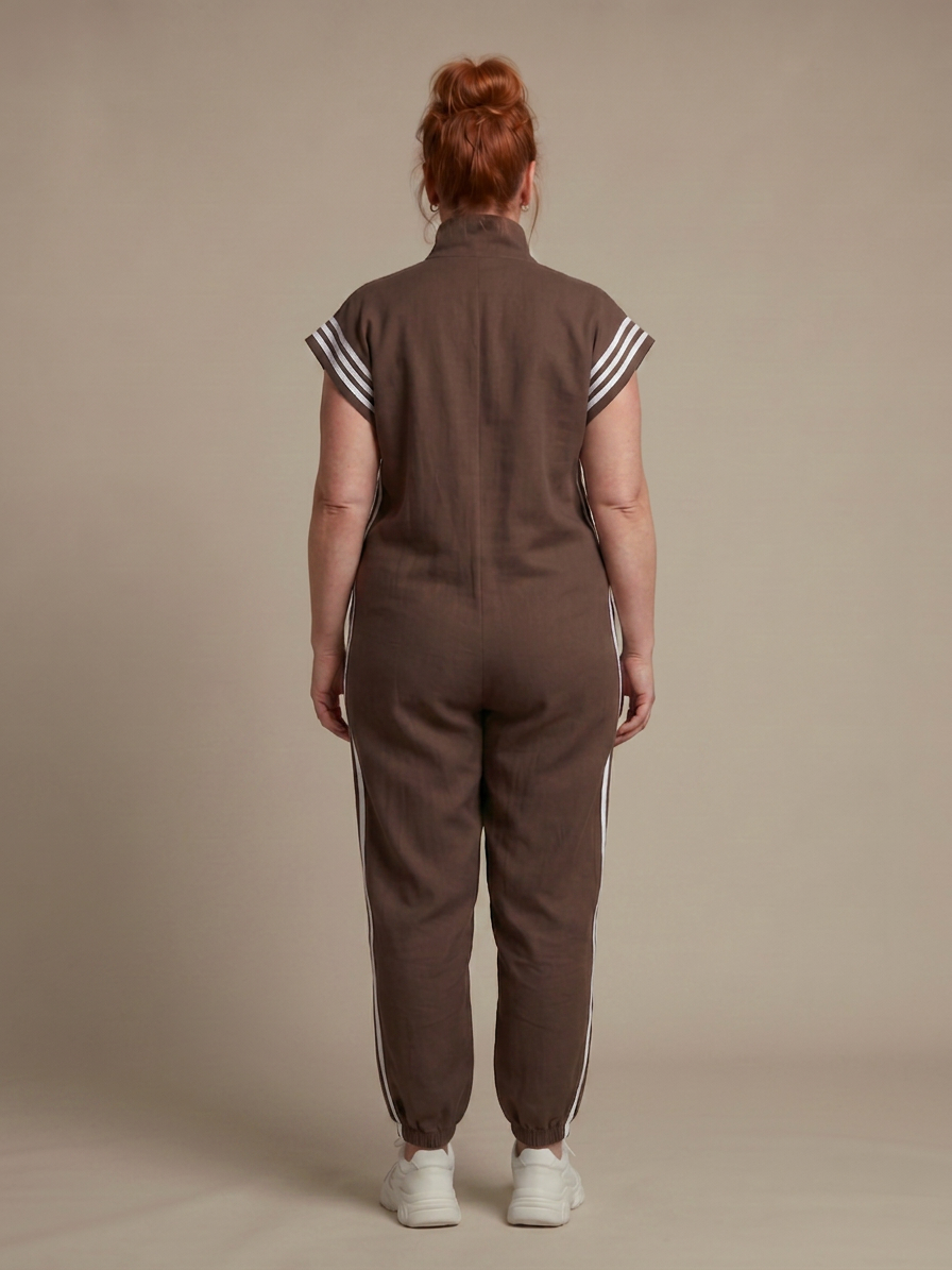 Lark | Tuta con Zip e Pannelli a Righe