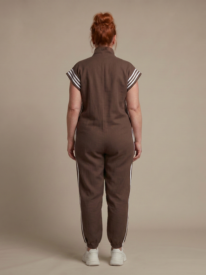 Lark | Tuta con Zip e Pannelli a Righe