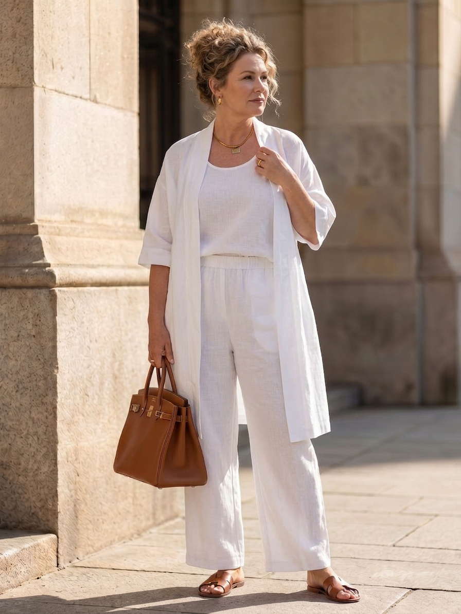 Yael | Completo Tre Pezzi Rilassato con Top e Pantalone