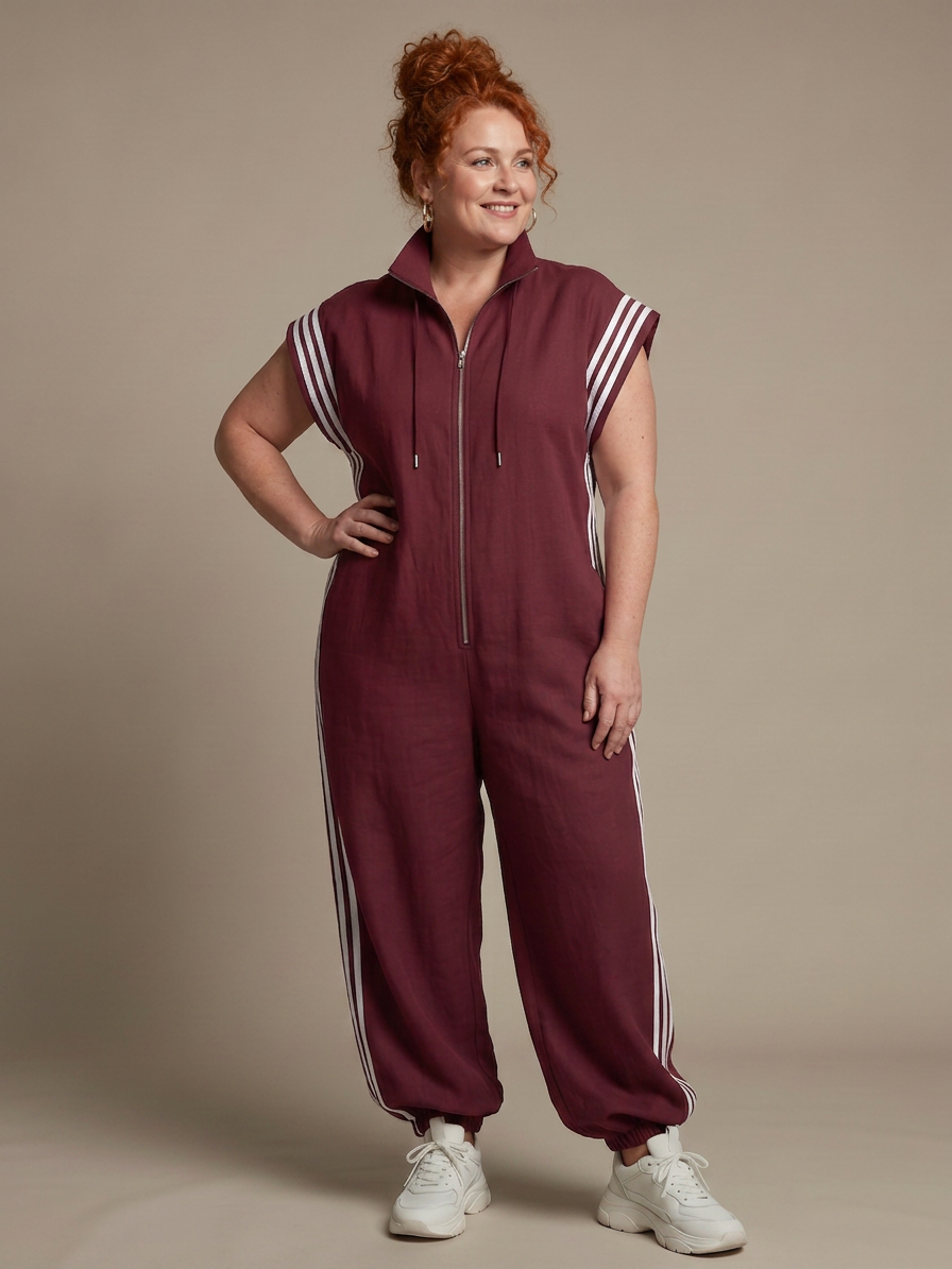 Lark | Tuta con Zip e Pannelli a Righe