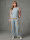 Inara | Completo Top Senza Maniche e Pantalone Largo a Contrasto