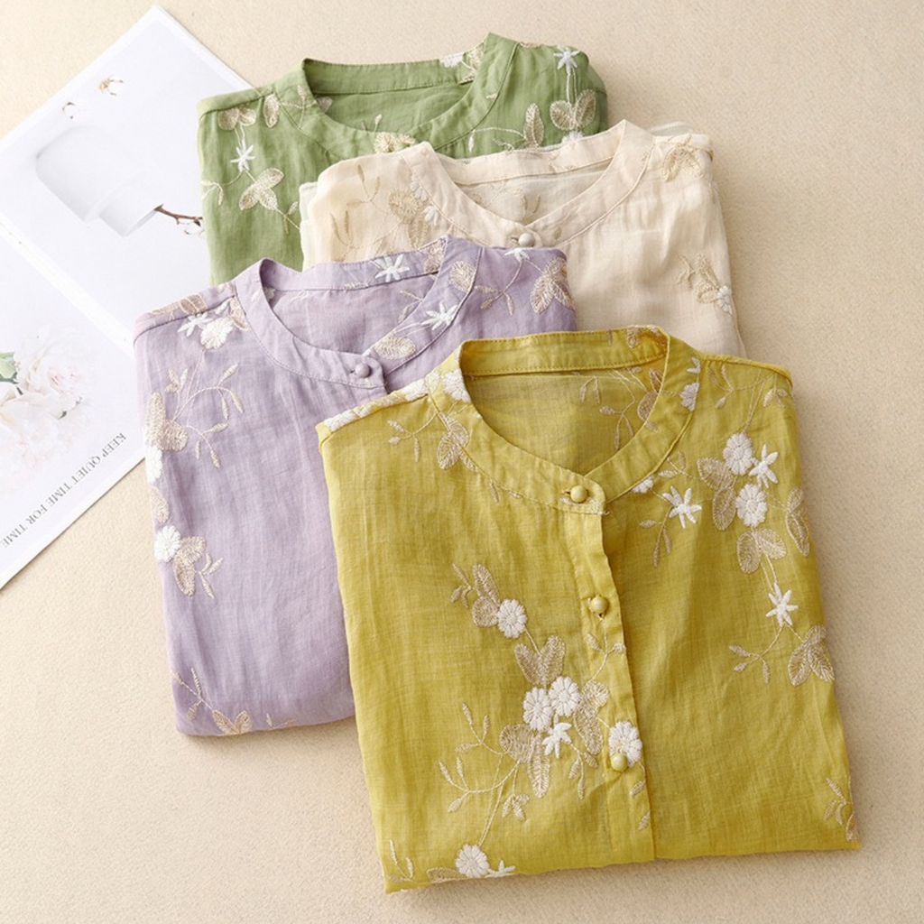Camicia di Cotone Ricamata Lily