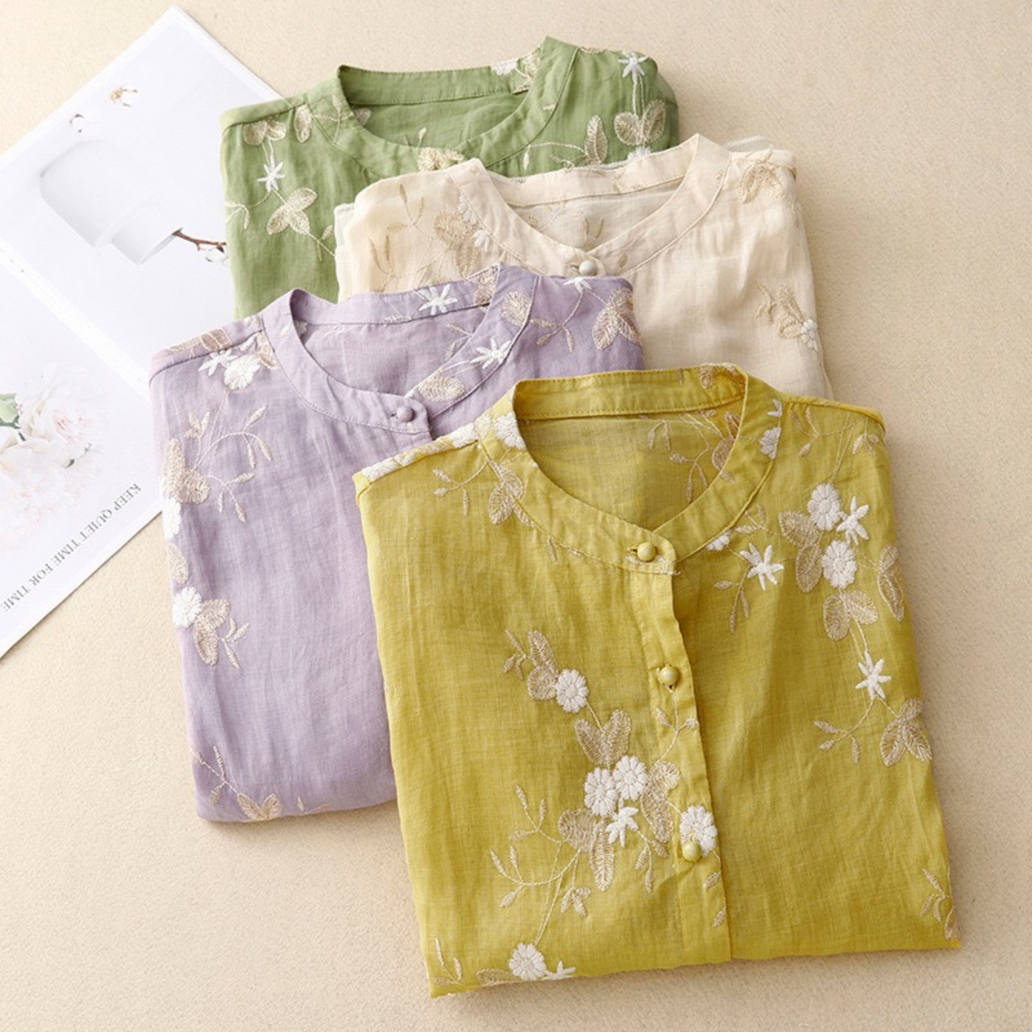 Camicia di Cotone Ricamata Lily
