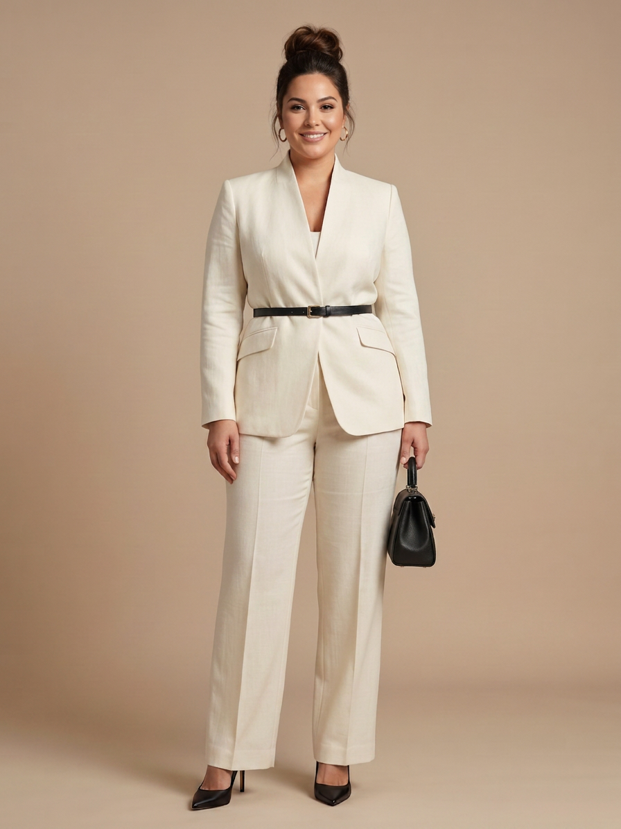 Delta | Tailleur Strutturato con Collo alla Coreana