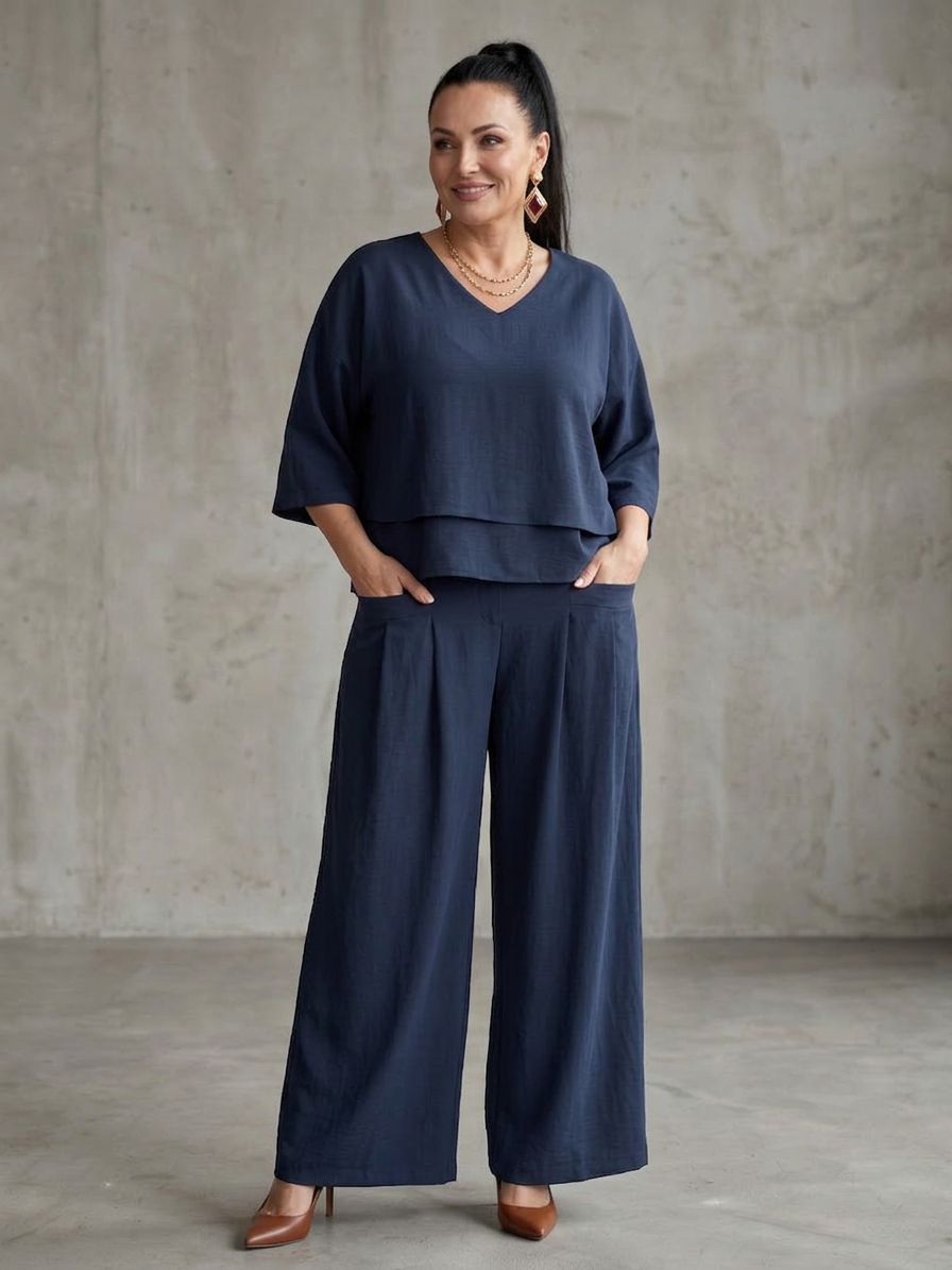 River | Completo Top a Strati e Pantalone Largo