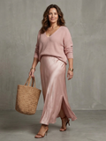 Luciana | Completo Gonna in Raso Sbieca con Strato in Maglia