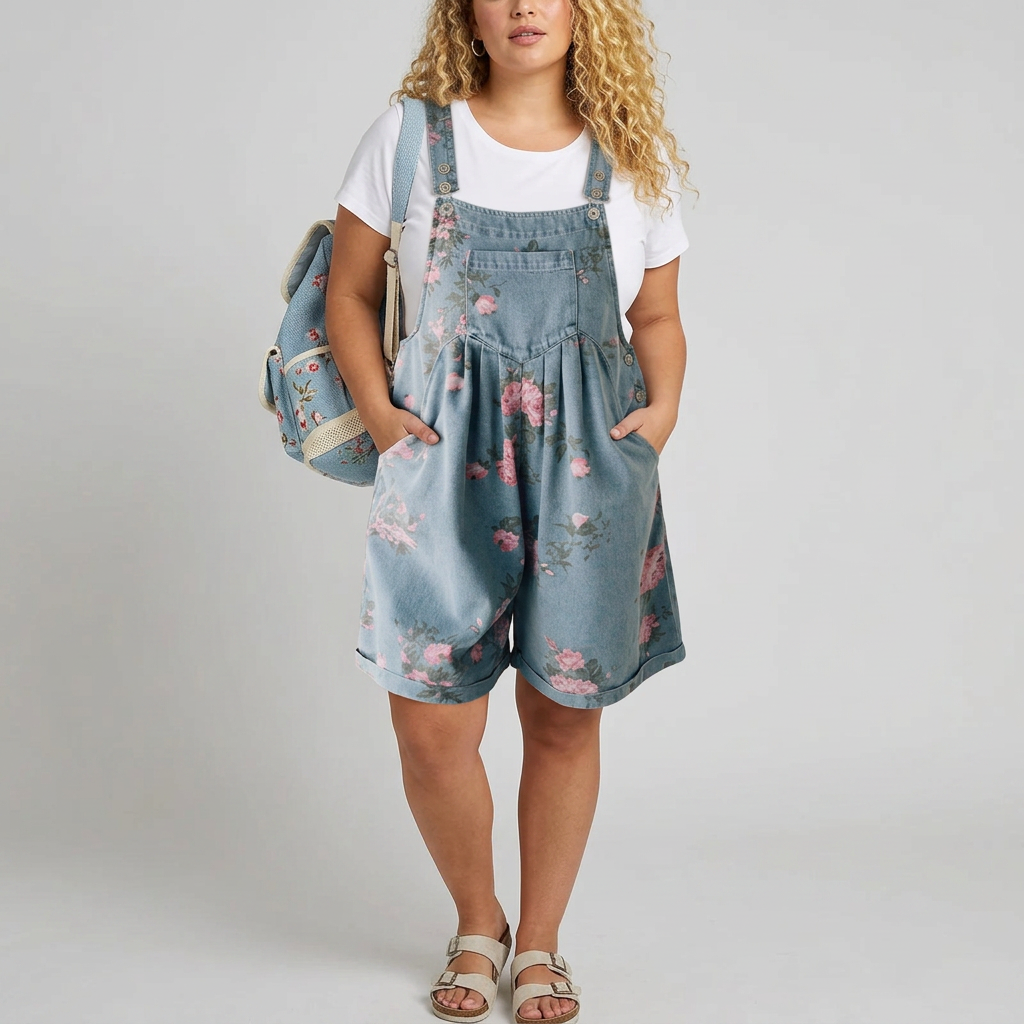 Tuta di Jeans a Fiori Vintage Judy