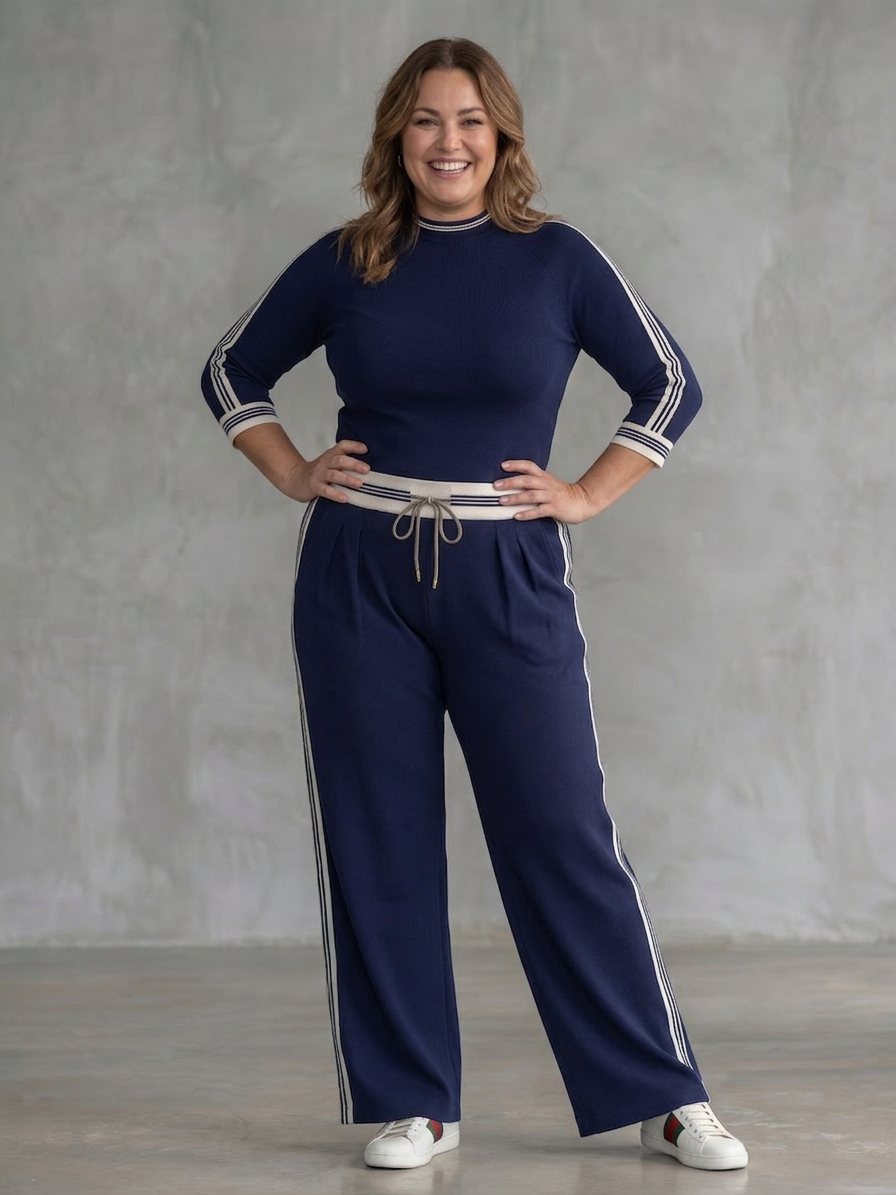 Eirlys | Completo Top Aderente a Manica Lunga e Pantalone Largo
