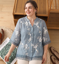 Camicia di Cotone Ricamata Mia