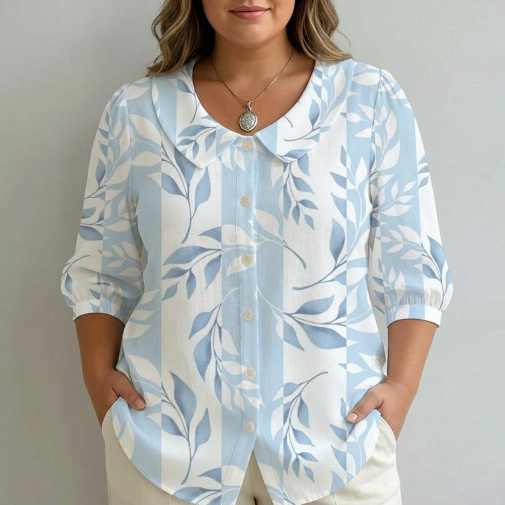 Camila | Camicia Casual con Stampa a Foglie