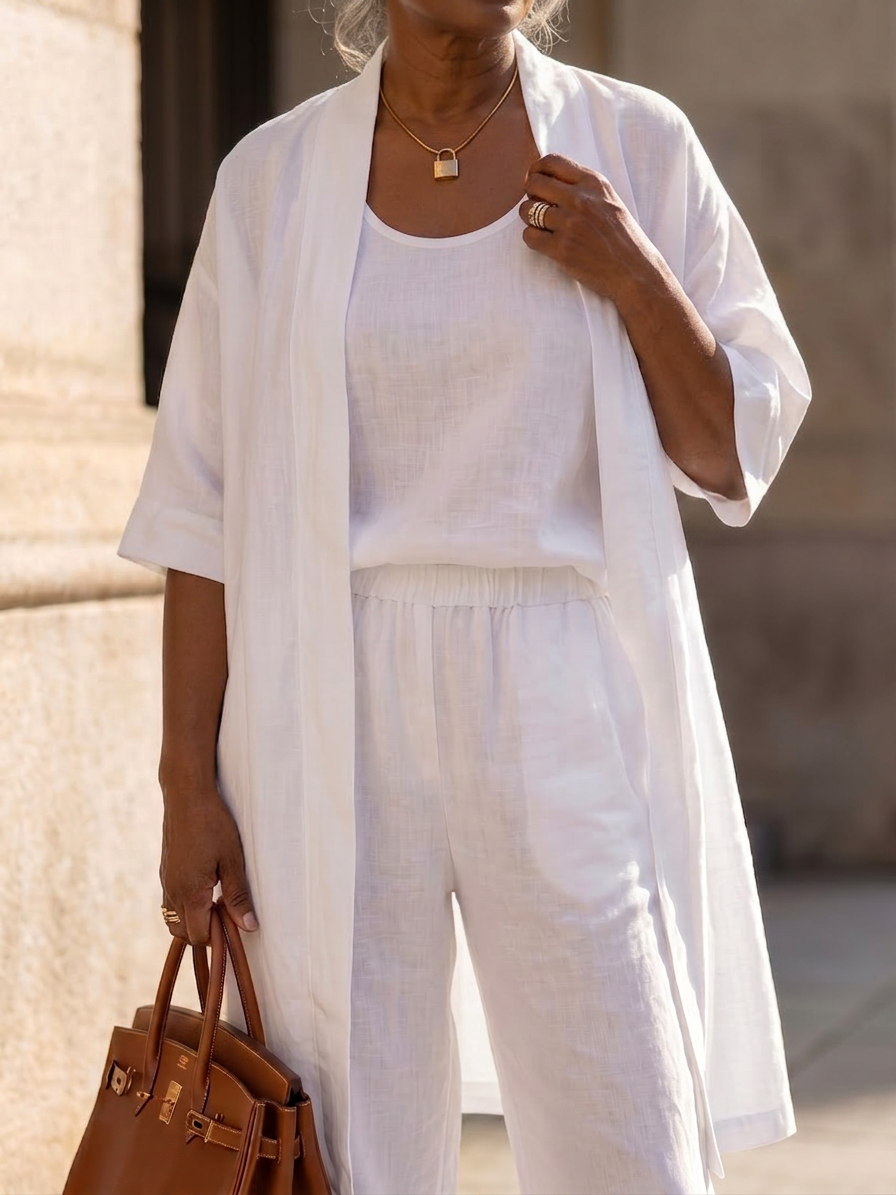 Yael | Completo Tre Pezzi Rilassato con Top e Pantalone