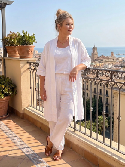 Yael | Completo Tre Pezzi Rilassato con Top e Pantalone
