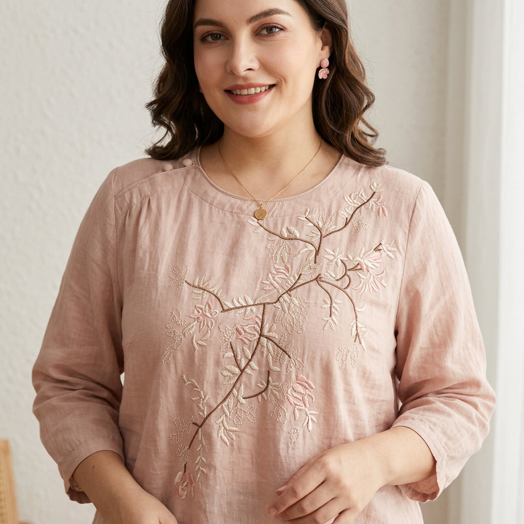 Top di Cotone Ricamato Zoey