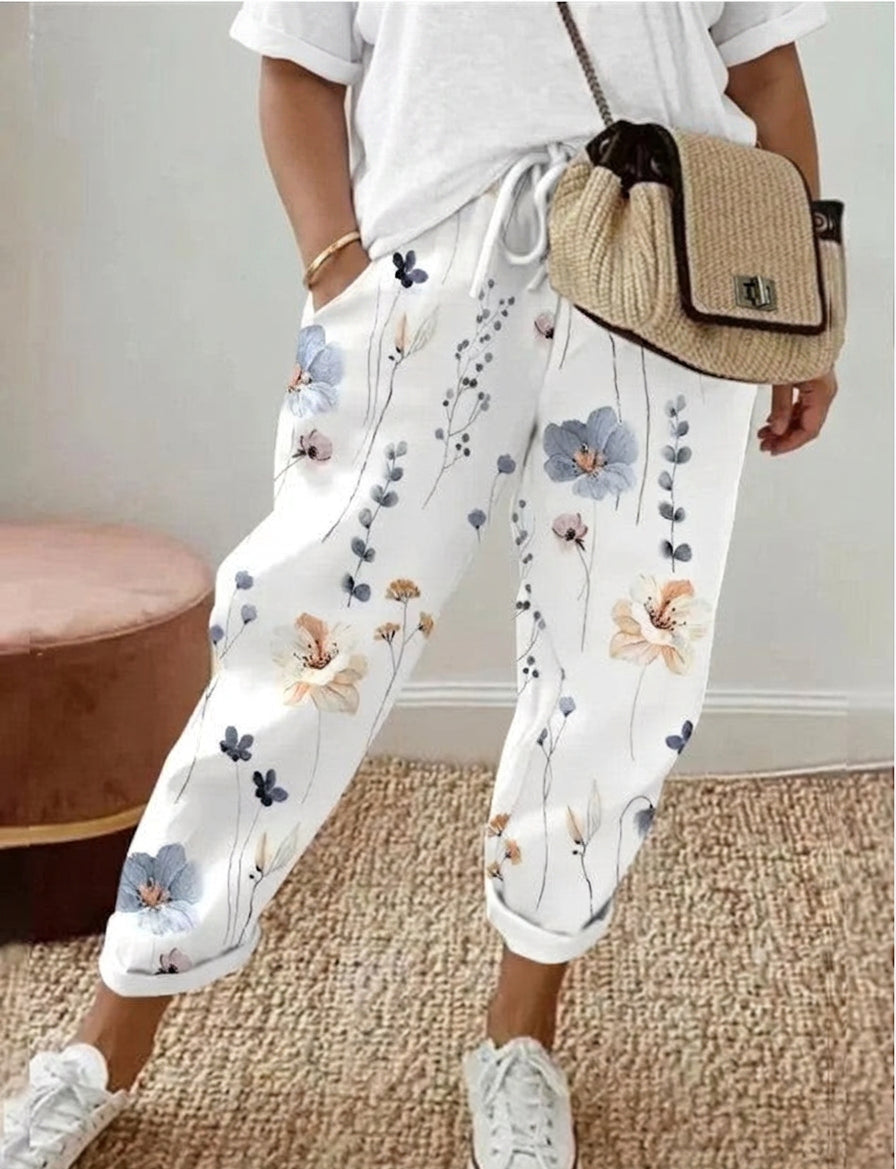Elara | Pantaloni Comodi con Stampa Floreale