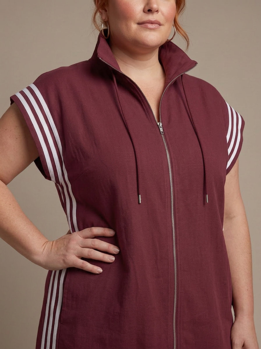 Lark | Tuta con Zip e Pannelli a Righe