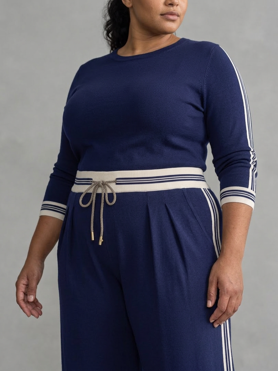 Eirlys | Completo Top Aderente a Manica Lunga e Pantalone Largo