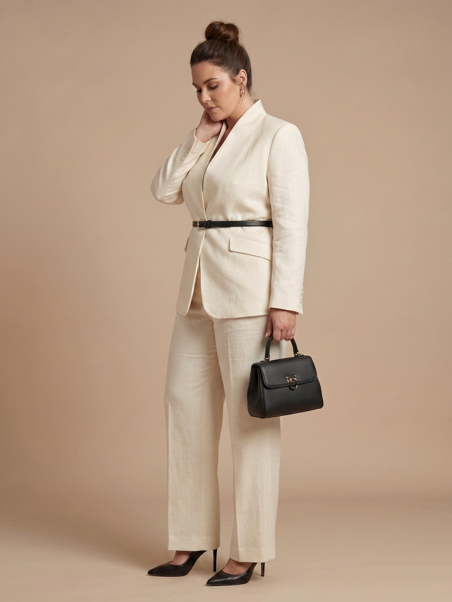 Delta | Tailleur Strutturato con Collo alla Coreana