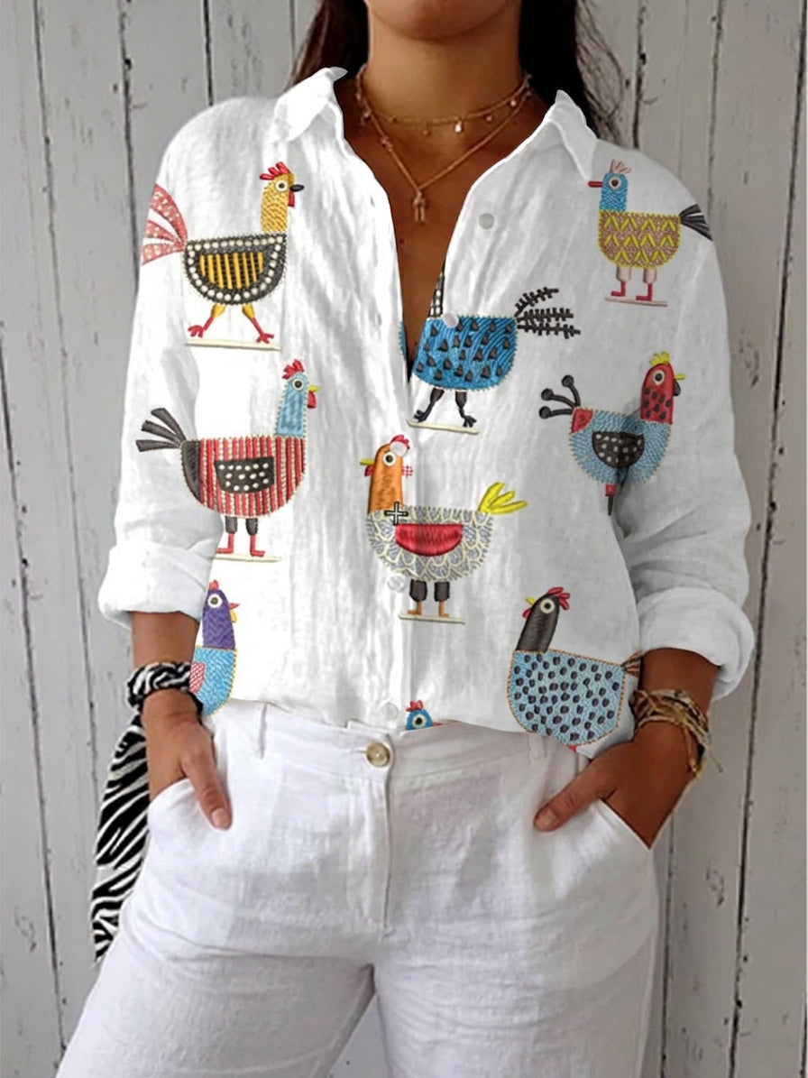 Camicetta Helen – Allegra Stampa con Galline