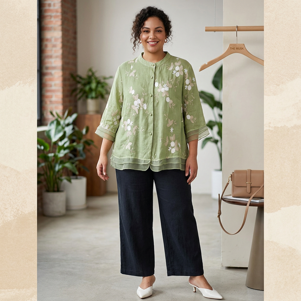 Camicia di Cotone Ricamata Lily