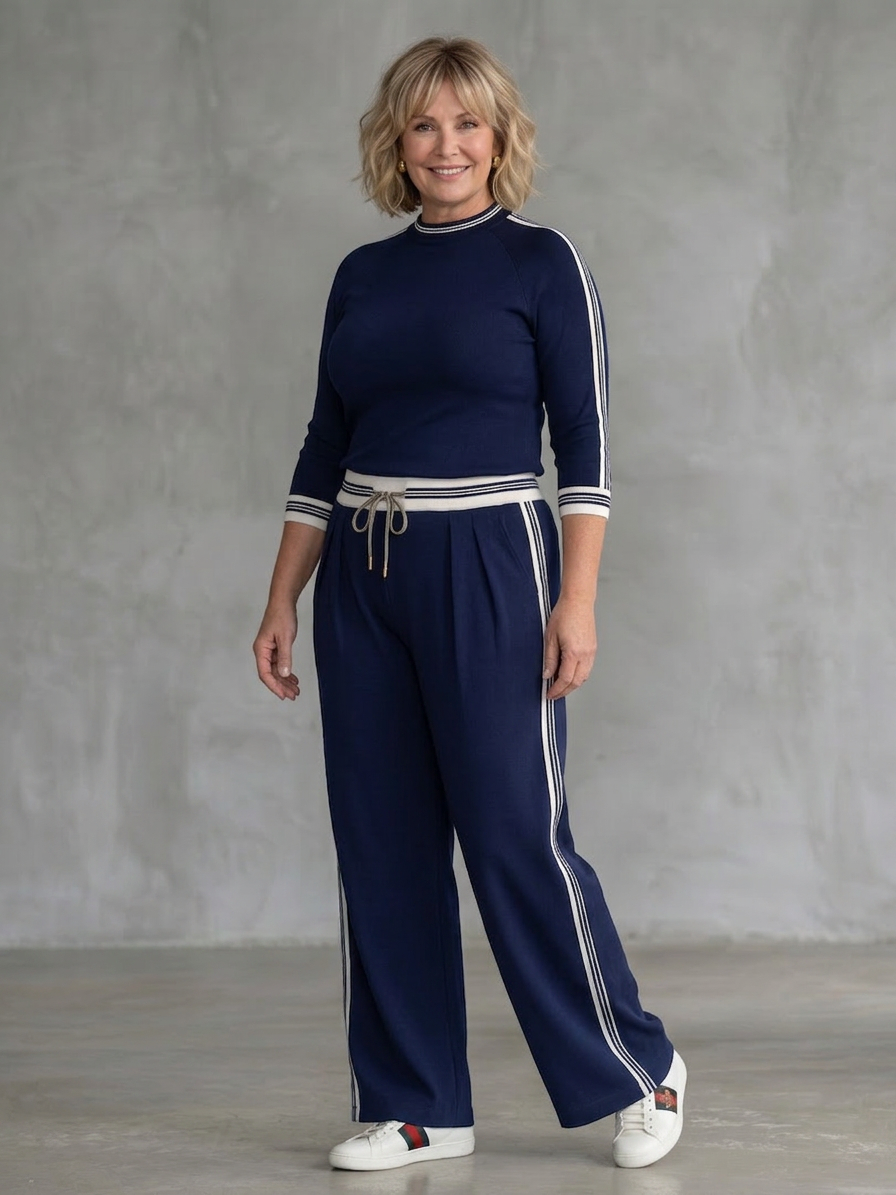 Eirlys | Completo Top Aderente a Manica Lunga e Pantalone Largo