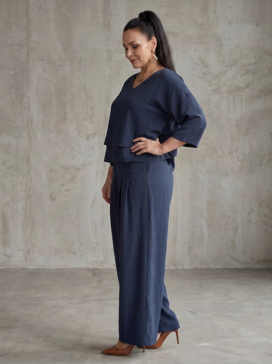River | Completo Top a Strati e Pantalone Largo