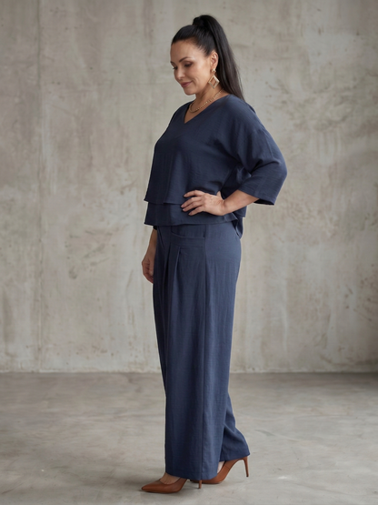 River | Completo Top a Strati e Pantalone Largo