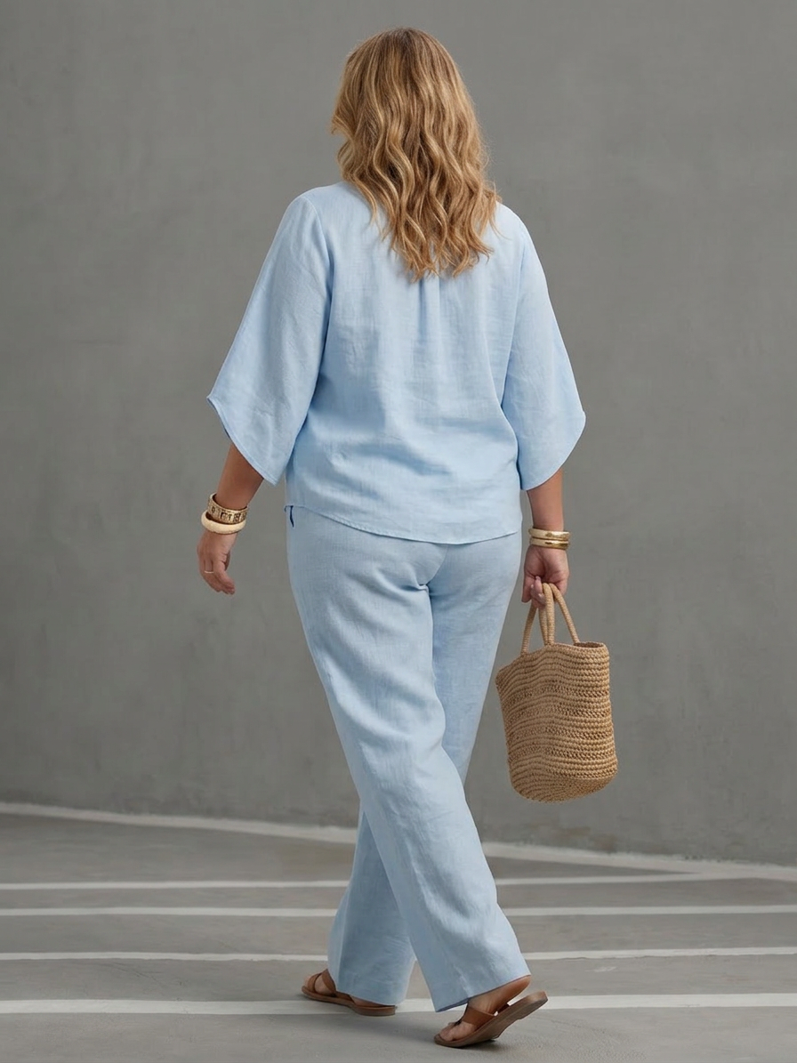 Amity | Completo Tunica Abbottonata con Pantalone Ampio
