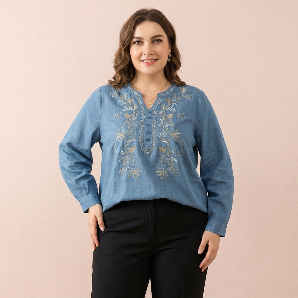 Top di Cotone Ricamato Quinn