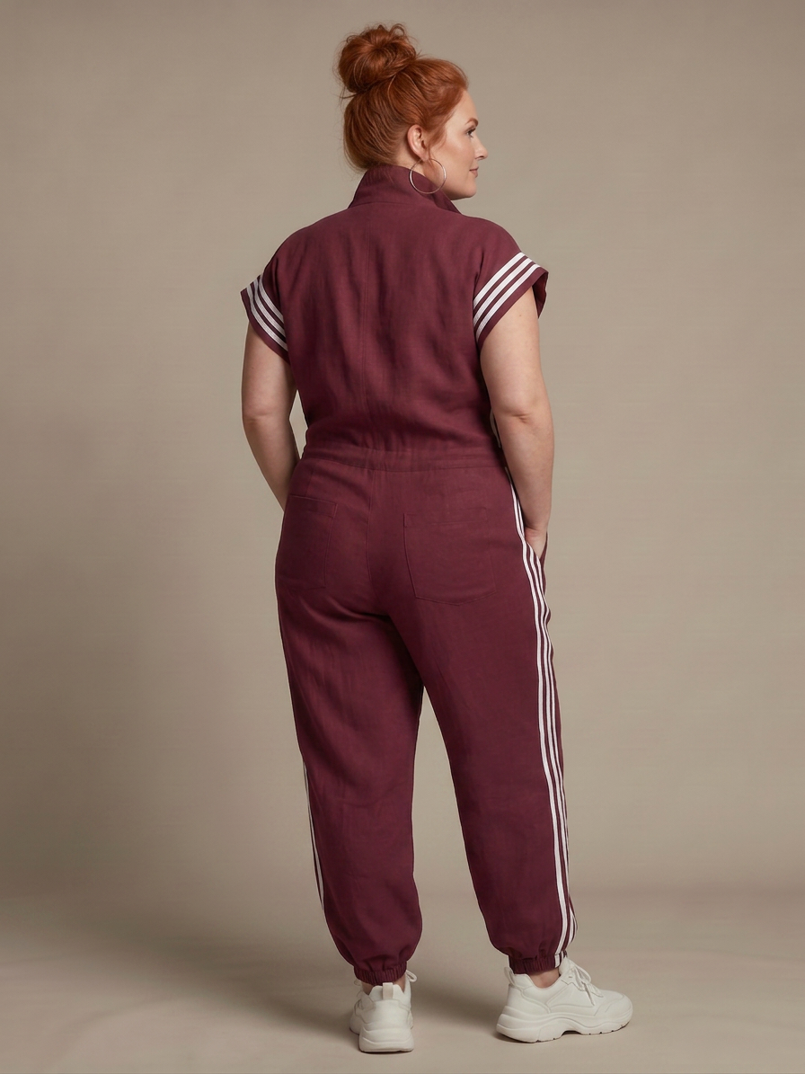 Lark | Tuta con Zip e Pannelli a Righe