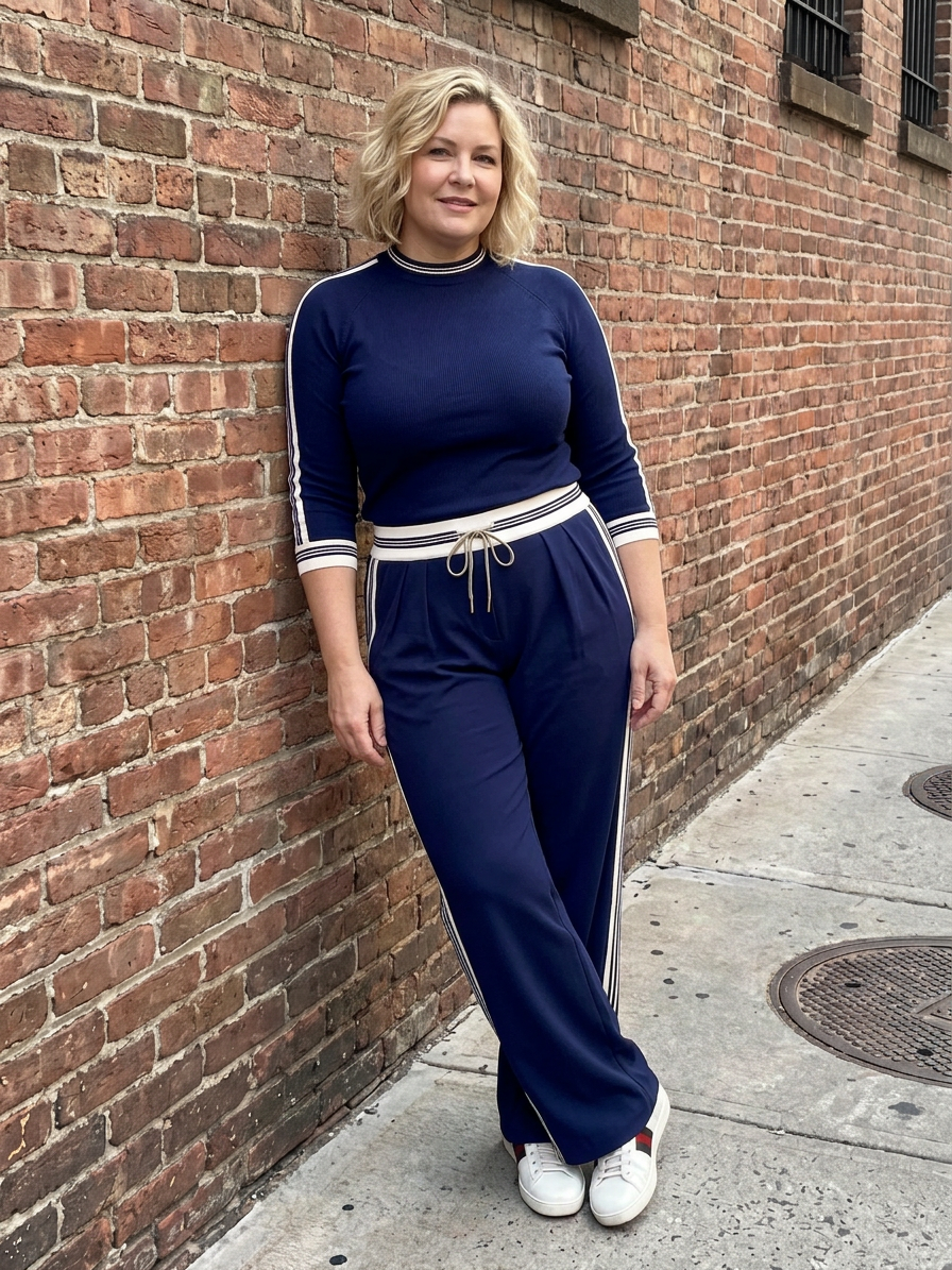 Eirlys | Completo Top Aderente a Manica Lunga e Pantalone Largo